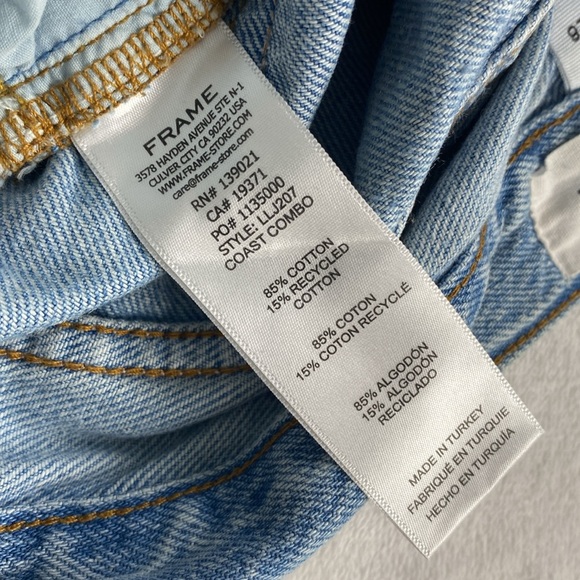 Frame High Waist Straight Leg Double Knee Patch Distressed Jean (Coast Combo) - Picture 16 of 16